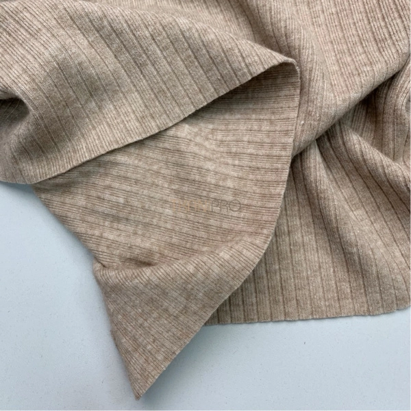 Ткань лапша трикотажная бежевый меланж, арт. WD4082-6