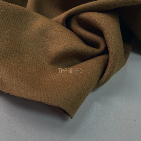 Пальтовое сукно с шерстью, арт. IKC3011-1 цвет коричневый умбра