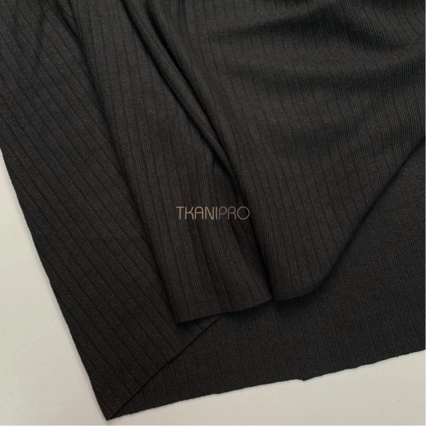 Ткань лапша трикотажная черная, арт. WD4083-2