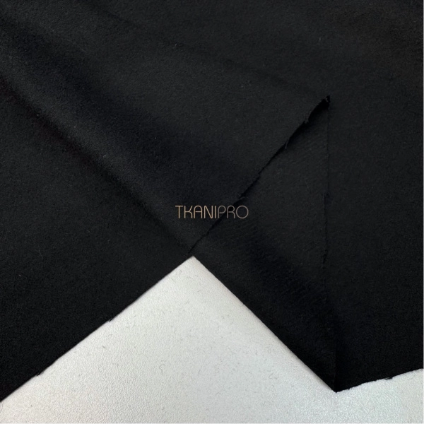 Костюмная ткань диагональ с шерстью цвет черный, арт. IKC3013-111