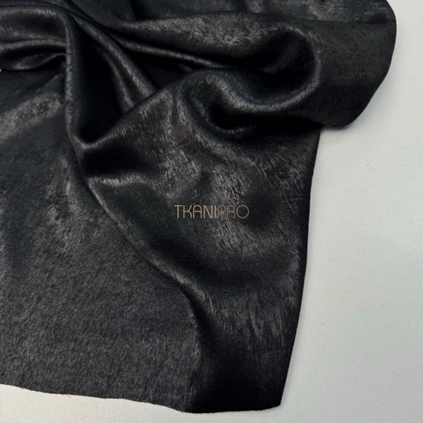 Плательная блузочная ткань металлик  цвет черный арт. BHC1202-6