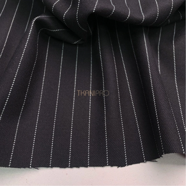 Костюмная плотная ткань в полоску, арт. KD2069-2 цвет черный