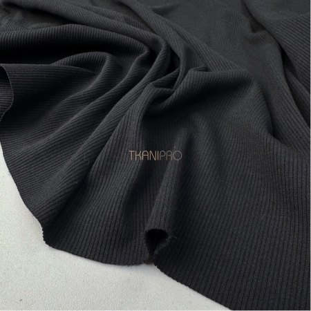 Трикотаж Кашкорсе с вискозой цвет черный, арт. DW1967-6