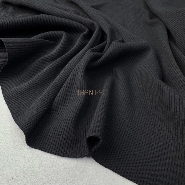 Трикотаж Кашкорсе с вискозой цвет черный, арт. DW1967-6