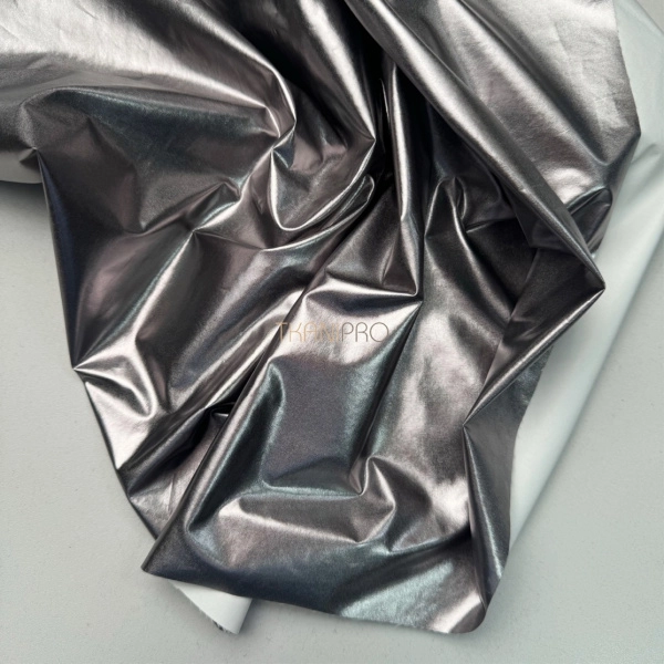 Ткань плащевая фольгированная цвет серебро, арт. PL4132-2