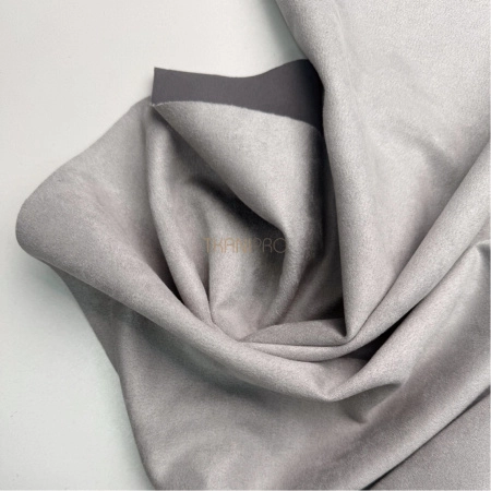 Замша на трикотажной основе  цвет серый, арт. M1344-17