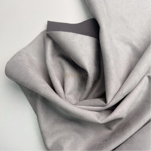 Замша на трикотажной основе  цвет серый, арт. M1344-17