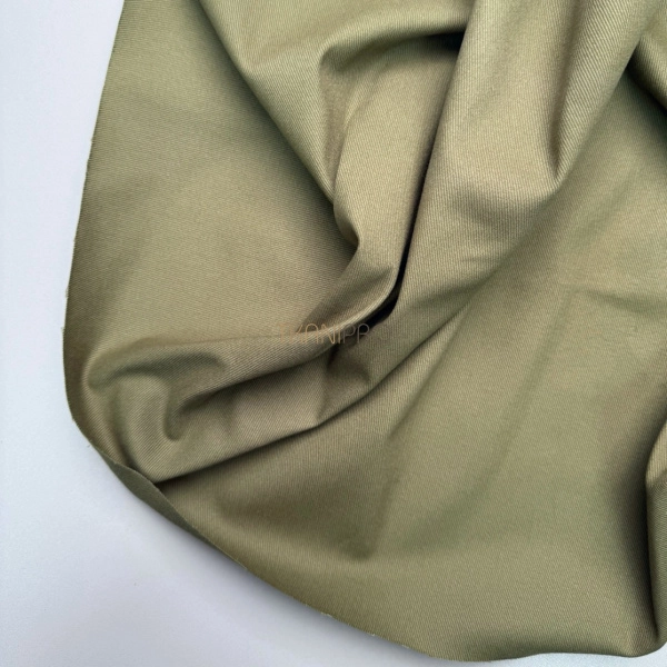 Хлопок твил стрейч цвет хаки, арт. IKM4002-14