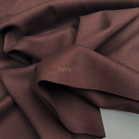 Костюмный твил с хлопком стрейч цвет шоколадный, арт. KL3101-9