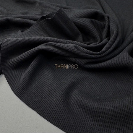 Трикотаж Кашкорсе с вискозой цвет черный, арт. DW1967-6