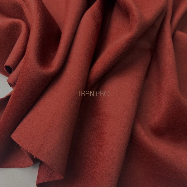 Ткань пальтовая с шерстью цвет кирпичный, арт. IKC3024-1