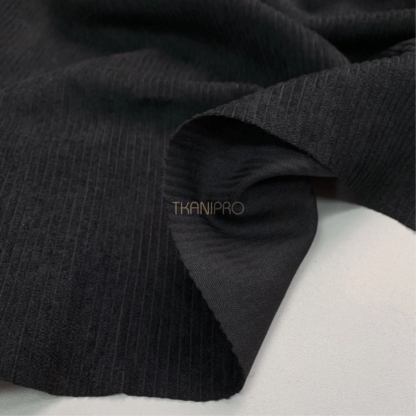 Вельвет ткань цвет черный, арт. KV5352-63