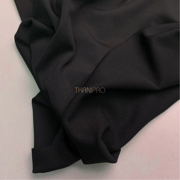 Трикотаж в рубчик цвет черный, арт. TM2113-8