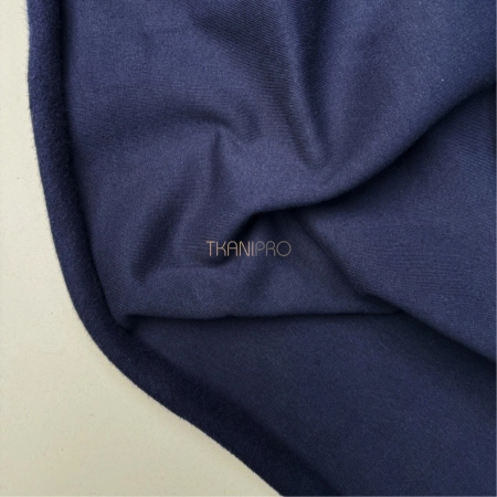 Ткань футер 3-х нитка с начесом цвет синий, арт. DF2060-12