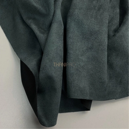 Замша на скубе цвет зеленый хвойный, арт. M1339-4