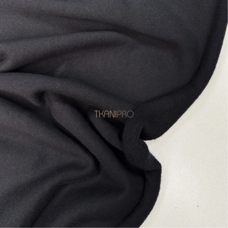 Ткань футер 3-х нитка с начесом цвет черный, арт. DF2060-2
