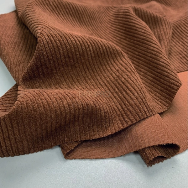 Вельвет ткань цвет шоколадный терракотовый, арт. KV5351-17