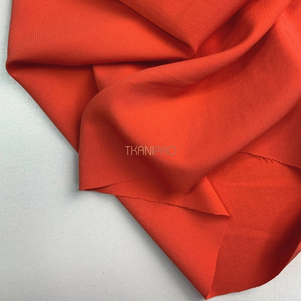 Костюмная ткань с вискозой цвет красный морковный, арт. K1935-4