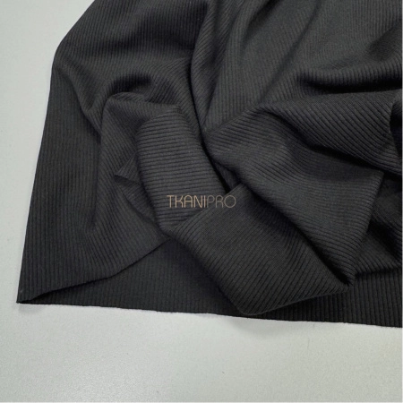 Трикотаж Кашкорсе с вискозой, арт. DW1965-1 цвет черный