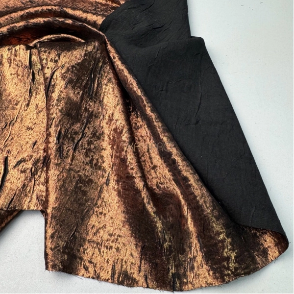 Плательная блузочная ткань металлик арт. BHC1101-2 цвет коричневый