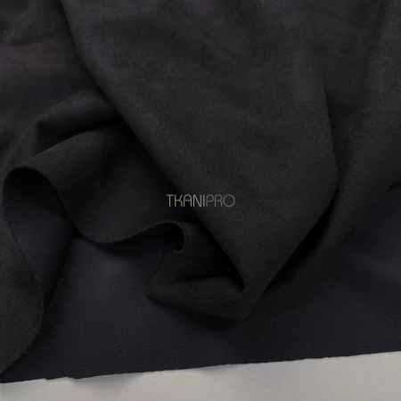 Замша на скубе черная, арт. M1343-1