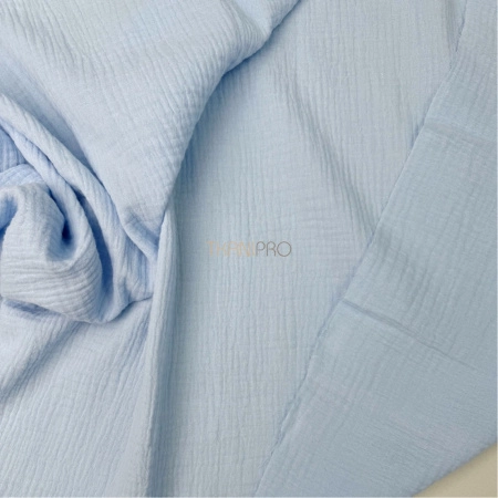 Муслин двухслойный цвет голубой, арт. MC4136-5