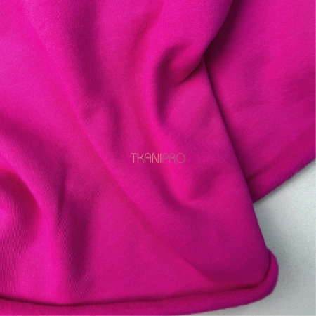 Ткань футер 3-х нитка с начесом, арт. DF2060-3 цвет фуксия