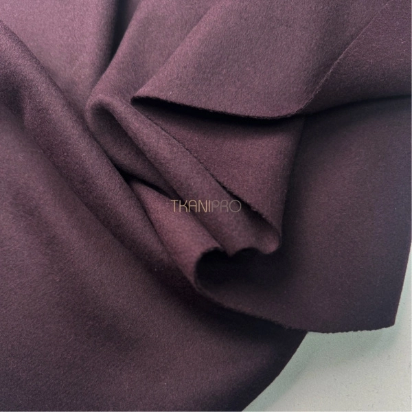 Пальтовая ткань шерсть цвет бордовый фиолетовый, арт. IKC3026-1