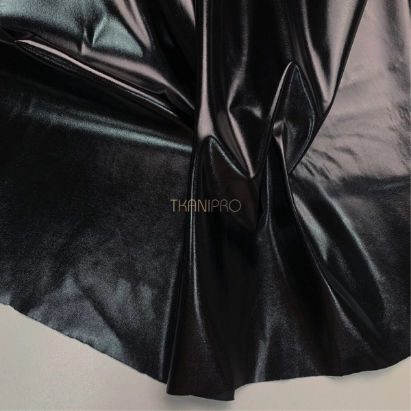 Лаковая искусственная кожа черная, арт. OL3001-3
