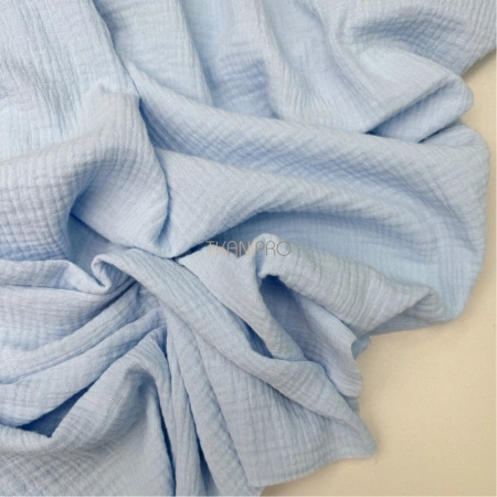 Муслин двухслойный цвет голубой, арт. MC4136-5