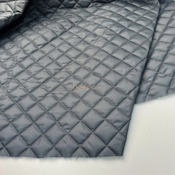 Стеганая ткань на синтепоне цвет серый и мокрый асфальт, арт. PS2285-73