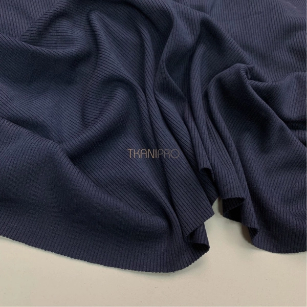 Трикотаж Кашкорсе с вискозой, арт. DW1960-17 цвет темный синий