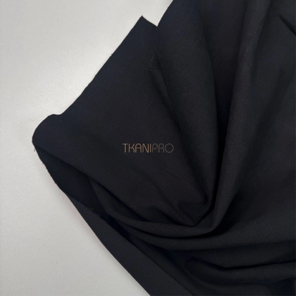 Хлопок твил плотный цвет черный, арт. IKM3006-1