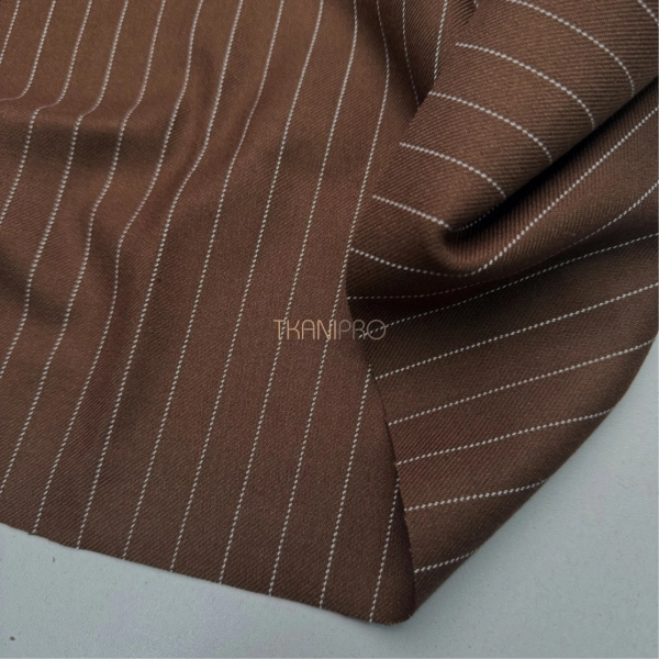 Костюмная плотная ткань в полоску, арт. KD2070-2 цвет темно бежевый