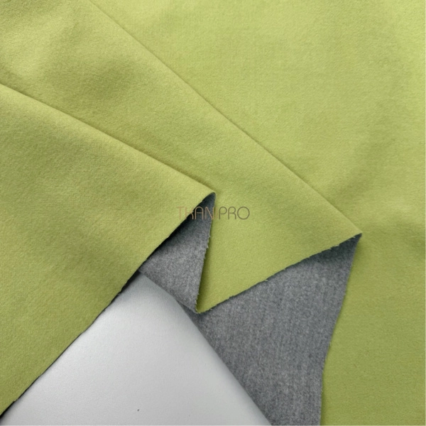 Пальтовая ткань двухсторонняя, арт. KC15D-2 цвет салатовый и серый меланж