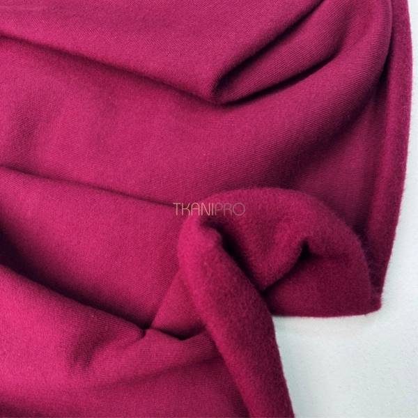 Ткань футер 3-х нитка с начесом, арт. DF2060-10 цвет бордовый