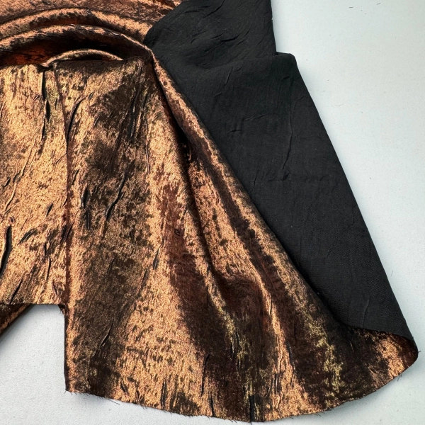 Плательная блузочная ткань металлик арт. BHC1101-2 цвет коричневый