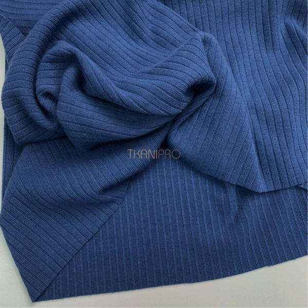 Ткань лапша трикотажная синяя джинсовая, арт. WD4082-15