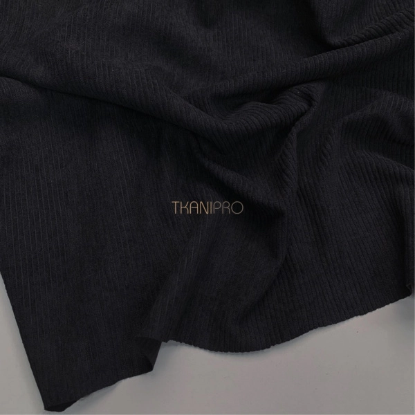 Вельвет ткань цвет черный, арт. KV5352-63