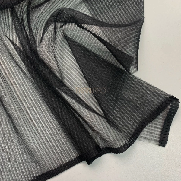 Плиссе фатин 4мм цвет черный, арт. PXF4105-10