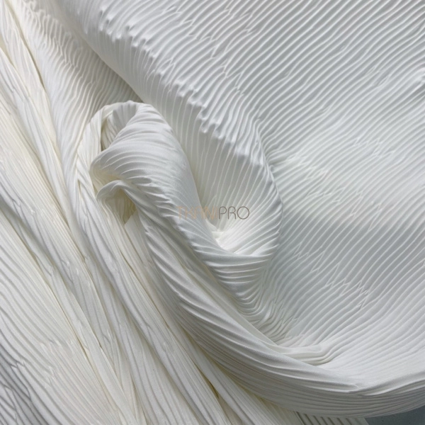 Ткань плиссе жатка костюмная цвет молочный, арт. PLS2919-3