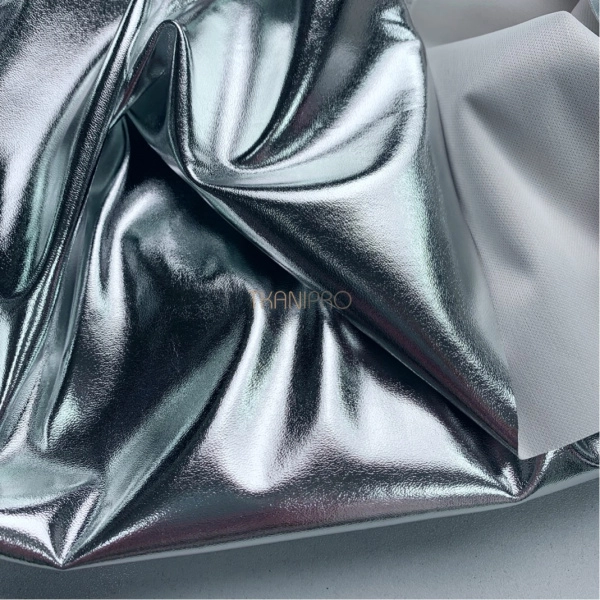 Ткань кожа серебро, арт. OL3003-11