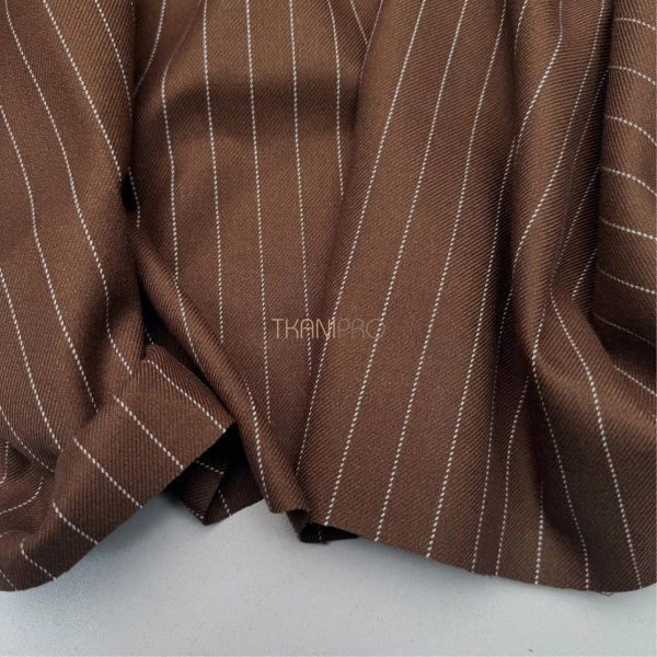 Костюмная плотная ткань в полоску, арт. KD2070-2 цвет темно бежевый