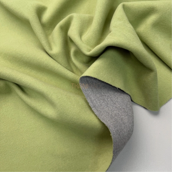 Пальтовая ткань двухсторонняя, арт. KC15D-2 цвет салатовый и серый меланж