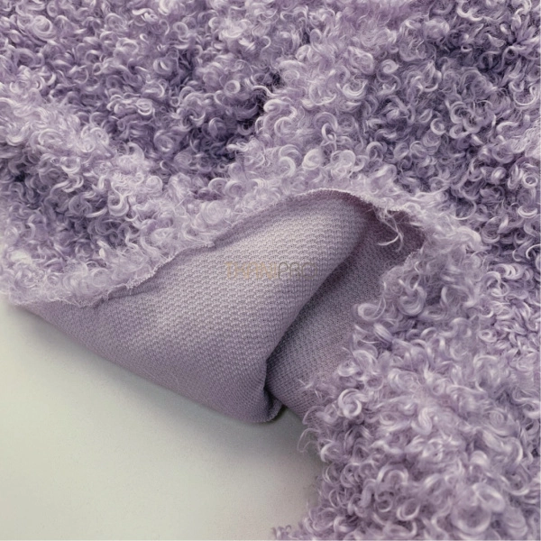 Мех барашек длинноворсовый, арт. WF3022-9 цвет фиалковый сиреневый