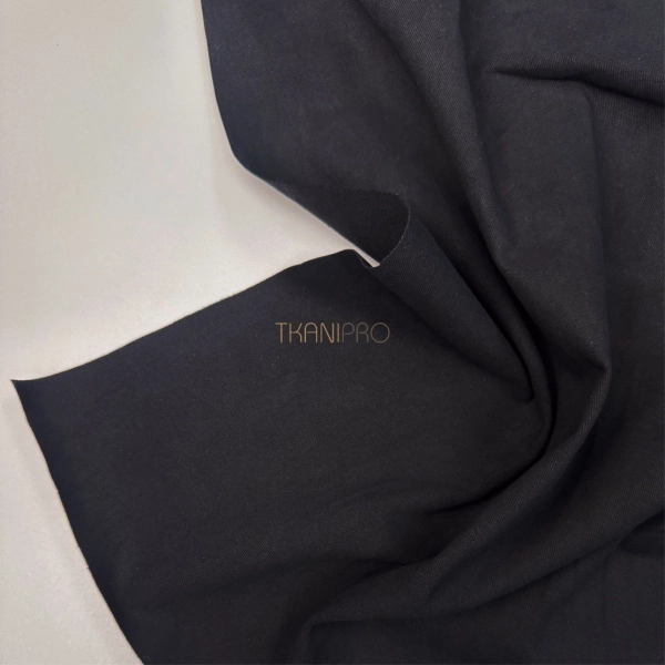 Хлопок твил плотный цвет черный, арт. IKM3006-1