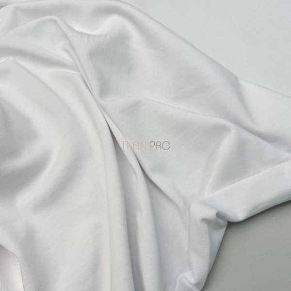 Кулирка плотная мерсеризованный хлопок цвет белый, арт. DK4001-1