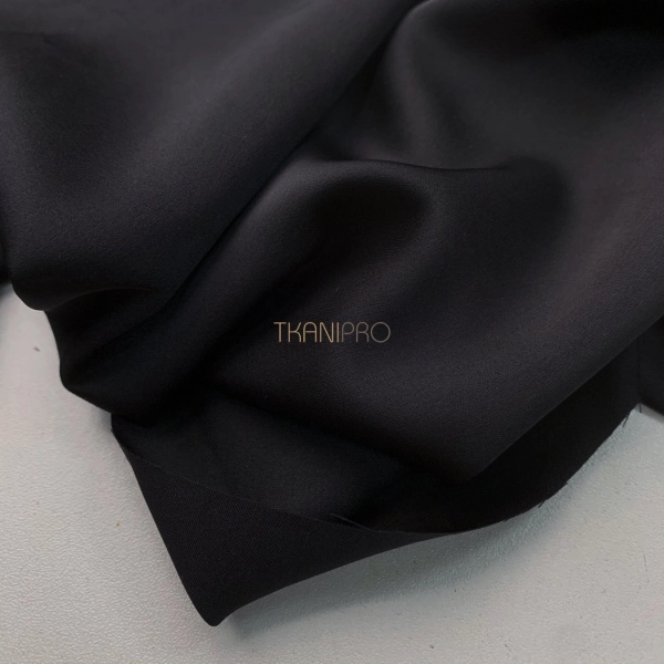 Искусственный шелк плотный цвет черный, арт. S5139-6