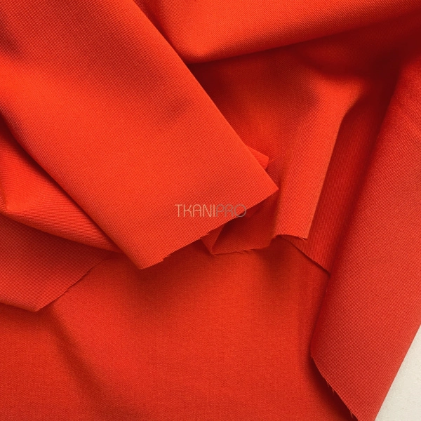 Костюмная ткань с вискозой цвет красный морковный, арт. K1935-4