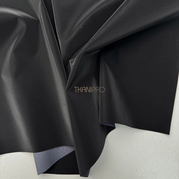 Плащевая ткань софт черная, арт. PL7002-1